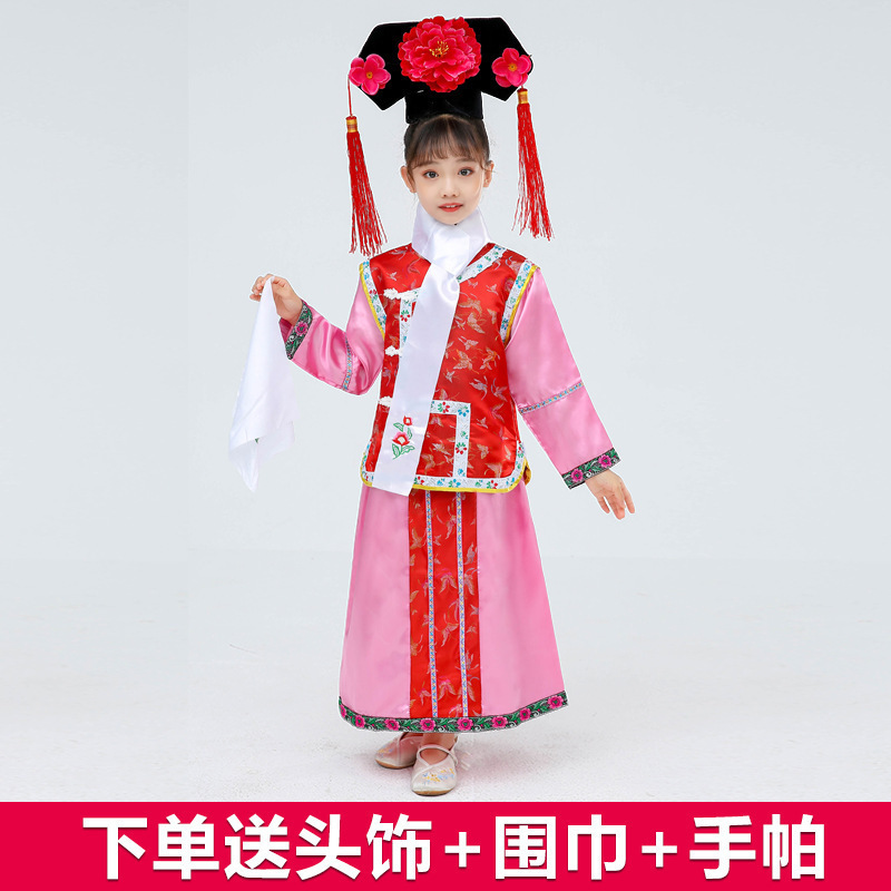 满族服装女改良群主服清朝还珠格格服装古装大人演出清宫剧古代上下分体刺绣立体详情图2