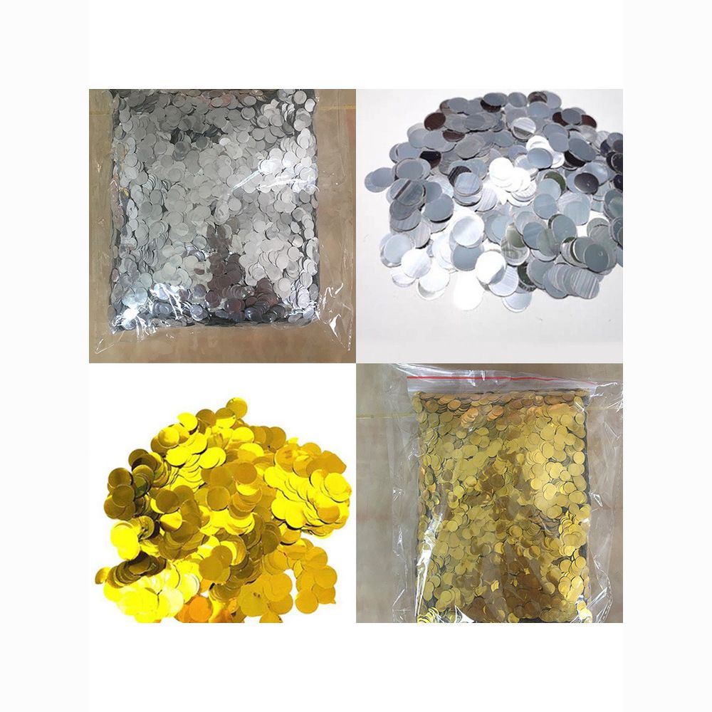 Latex balloons, 1.5cm round, filled with sequins, transparent bouncy balls, filled in gold and silver, 500 grams per pack Specification image