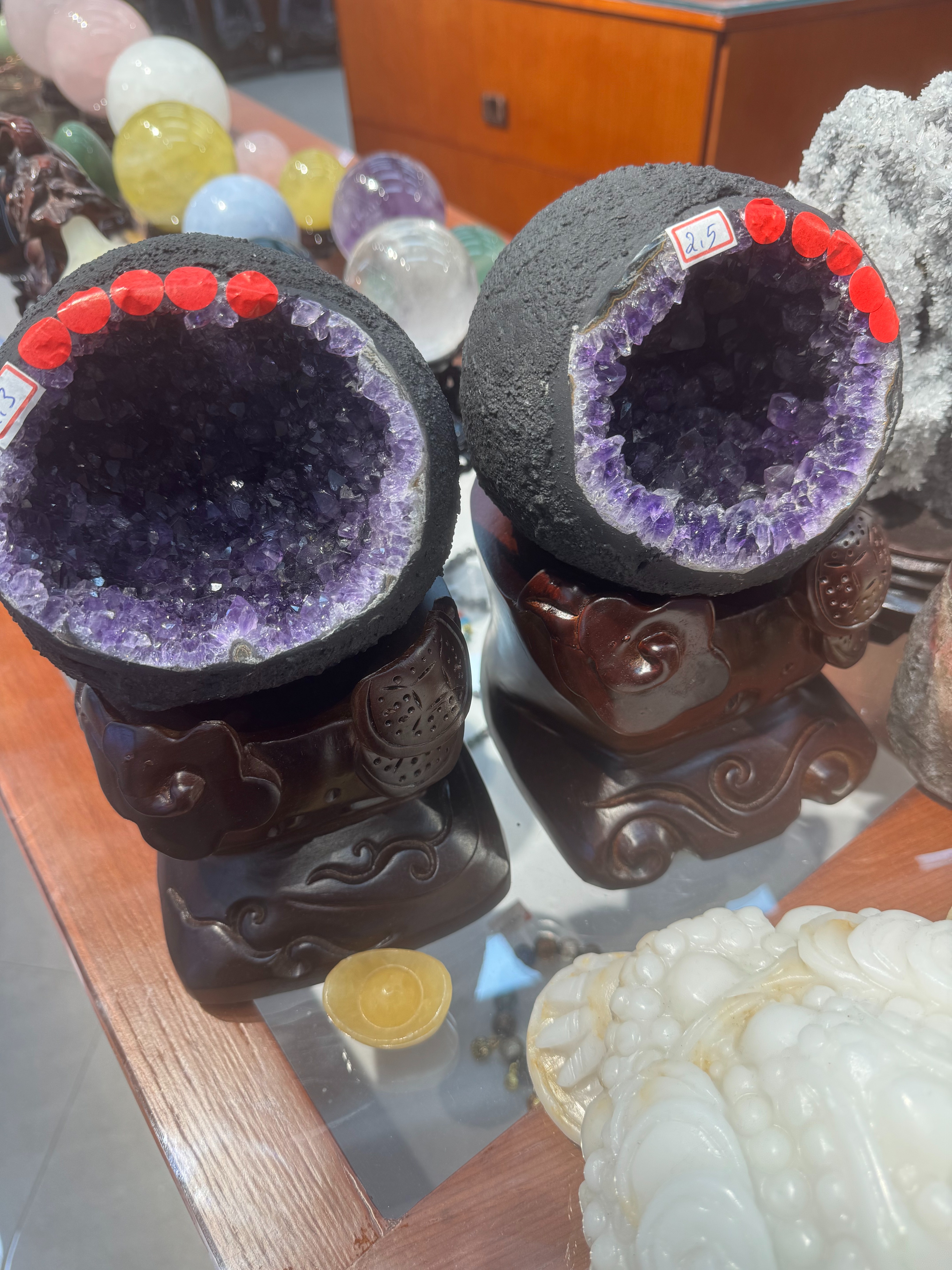 【 Yajinpei Jewelry 】 Natural amethyst cave, natural money bag decoration, crystal ball ornament, Home Decoration, Gift, Crystal handicraft, Crystal rough stone, crystal
