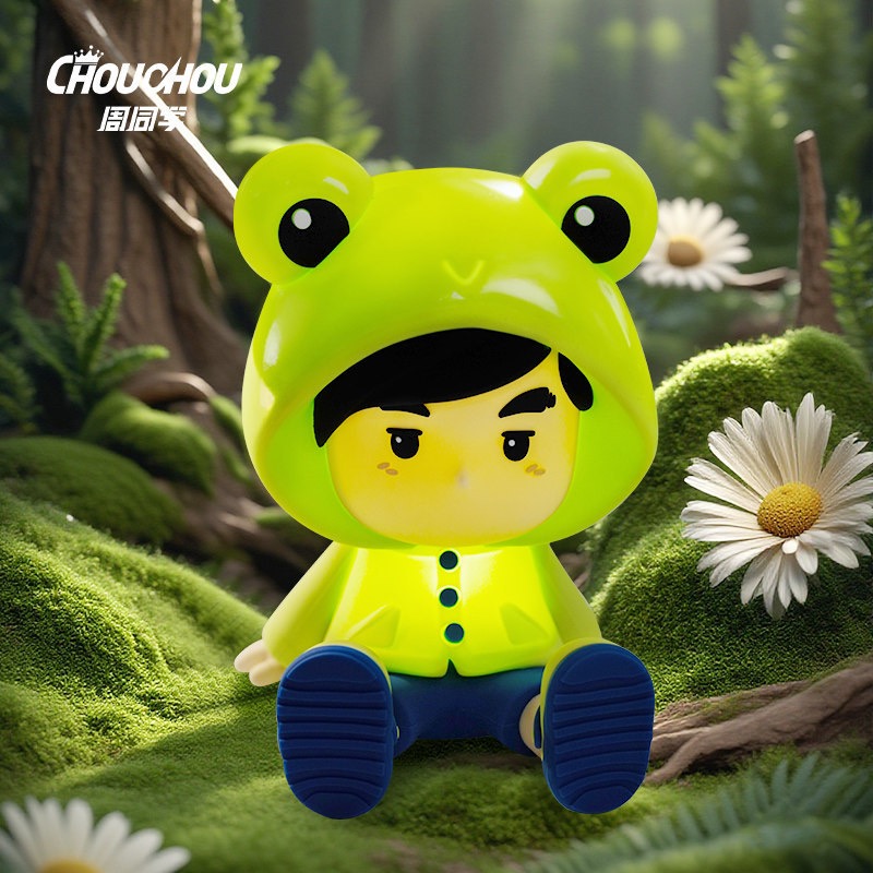 The official Jay Chou Pat Pat Light cartoon, featuring a frog-shaped character, is cute and creative. It's a trendy night light from the Fantasy Forest series Application Scenario