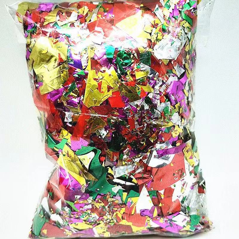 Wedding hand-thrown fireworks, colorful wedding ceremony sequins, scraps of paper, firecrackers, scattered flowers, opening ceremony colored paper, celebration ribbons detail image 5