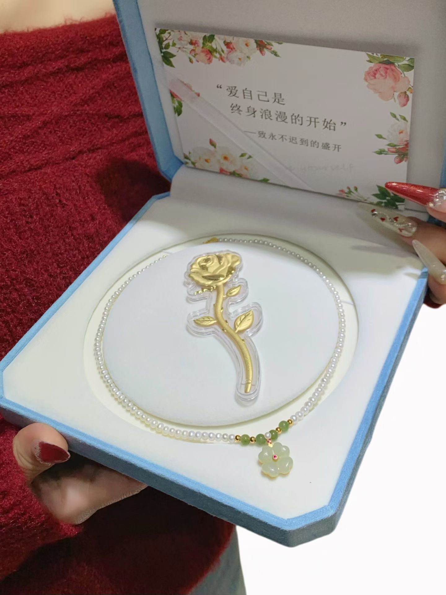 يوم أم سعيد! 💝 بهاته 925 تمر من الفضة قلادة HeTianYu المزج الجواهر الطبيعية ➕ الذهب الورود 🌹 يا بيتها في الأحوال الجوية، منعشا مكلفة QiGan نسحب ممتلئ! detail image 6
