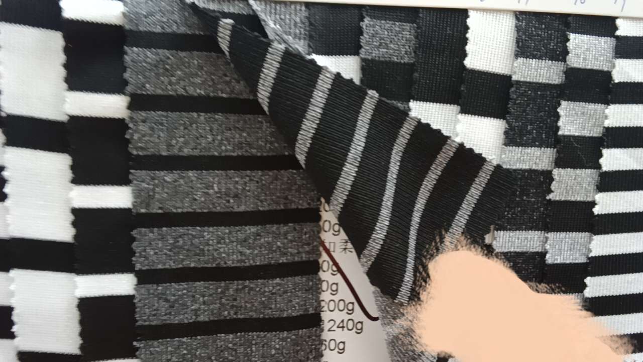 Jacquard woven interlaced jacquard 2*2 3*4 1*1 ribbed, plain ribbed, horizontal ribbed, pure cotton, all cotton detail image 8