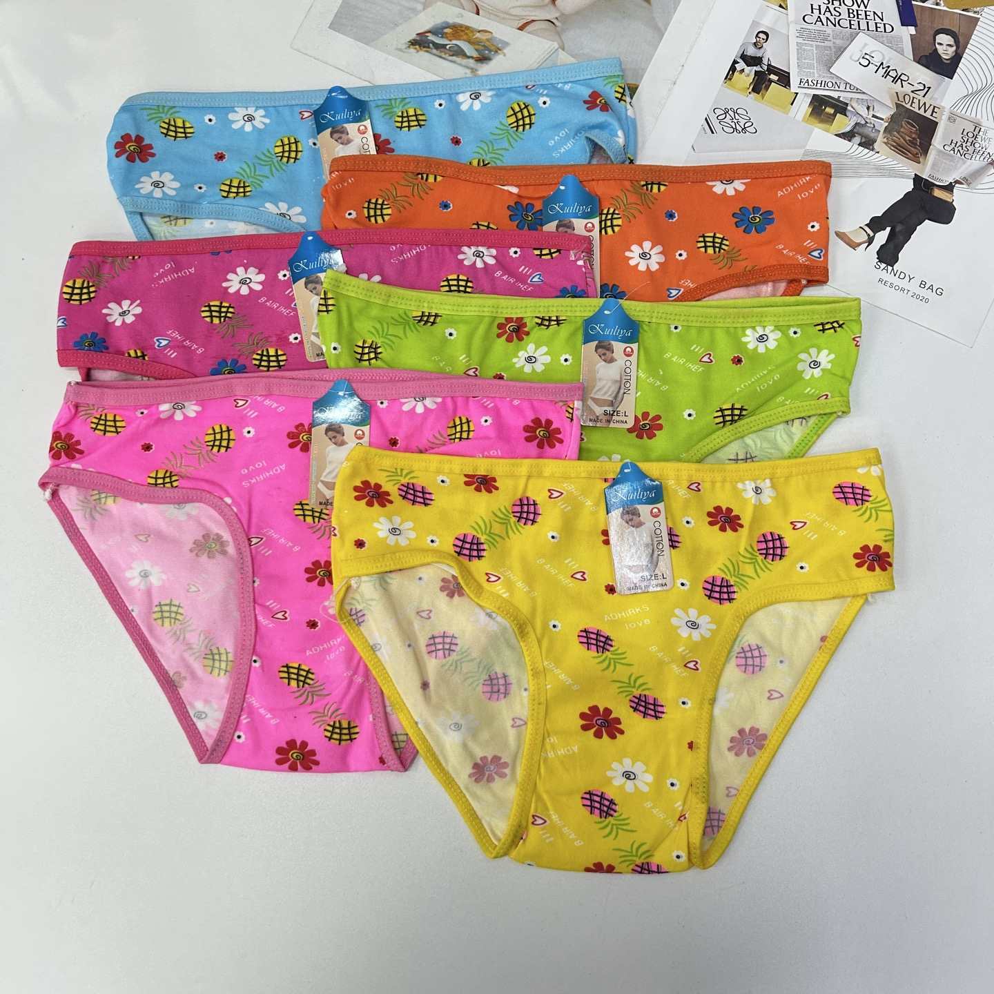 DD-8430#L mixed-color women's Underwear, Women's printed women's briefs, milk silk underwear, best-selling underwear in Africa and South America, underwear, sexy underwear, QNI Application Scenario