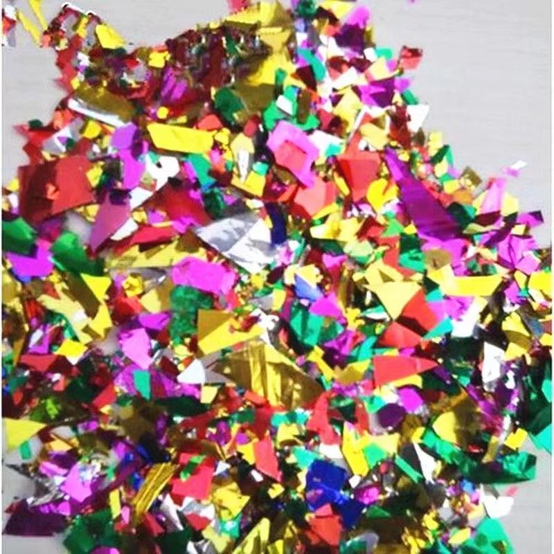Wedding hand-thrown fireworks, colorful wedding ceremony sequins, scraps of paper, firecrackers, scattered flowers, opening ceremony colored paper, celebration ribbons detail image 4