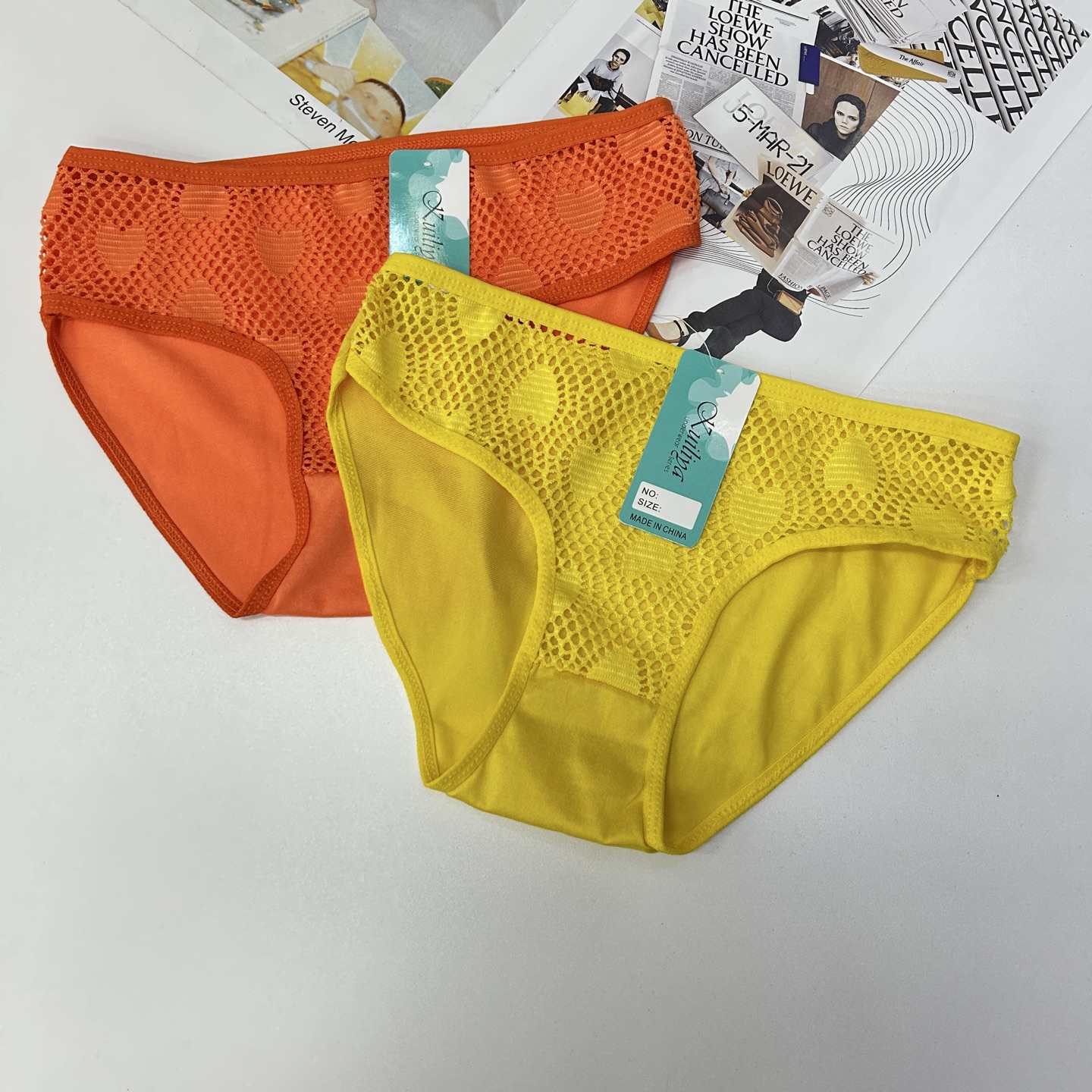 DD-X-2802 #L mixed-color women's underwear, women's hollowed-out triangle pants, popular women's underwear in Africa and South America, sexy underwear QNI Specification drawing