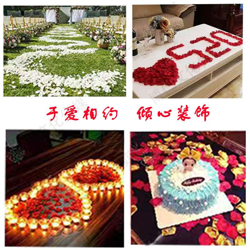 Simulated rose petals for birthday, wedding, proposal, declaration of love, wedding decoration, hotel decoration, romantic hand scattering items Specification image