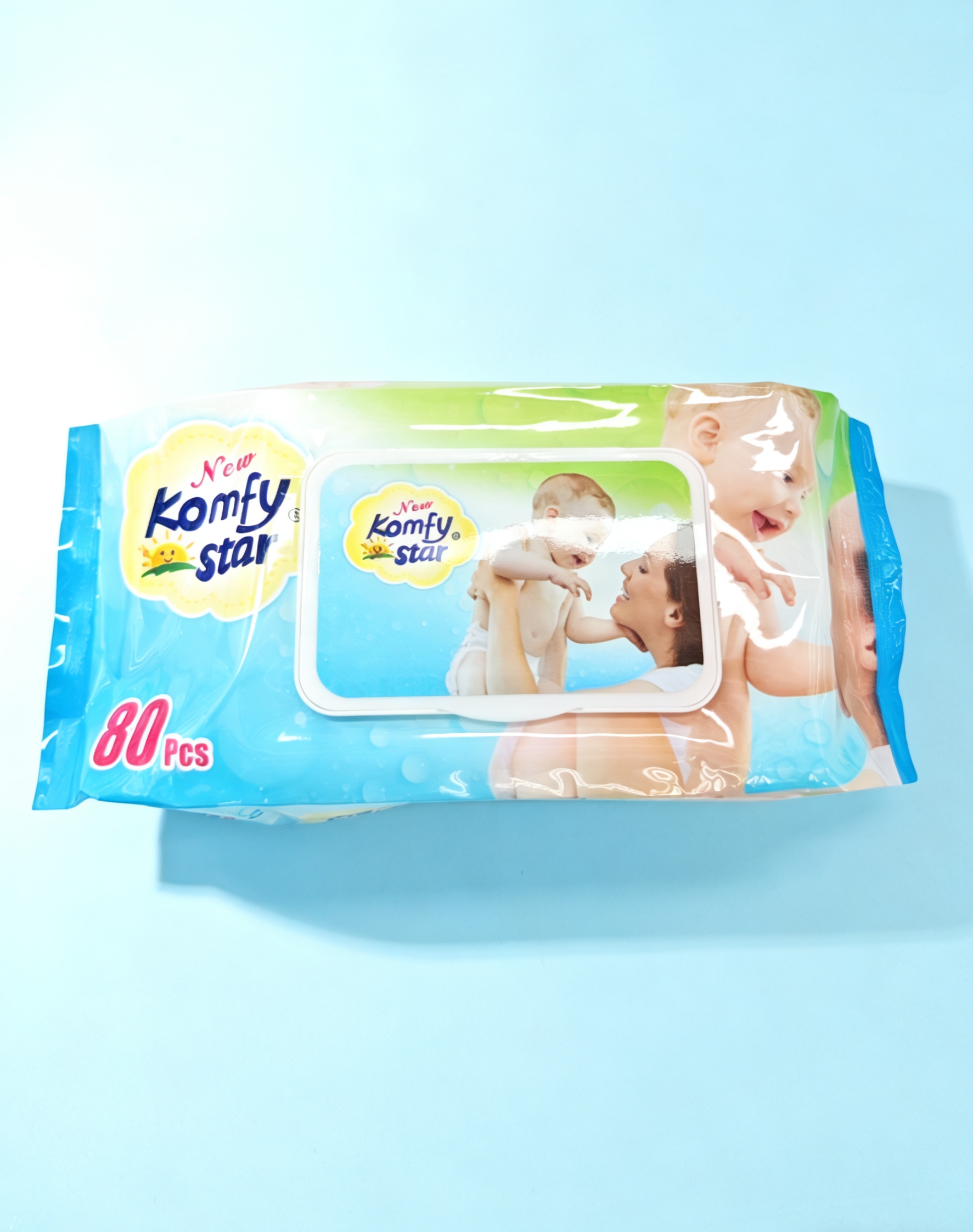 New Komfy Star baby wipes婴儿多湿巾柔软厚实清新香型清洁抑菌双重滋养