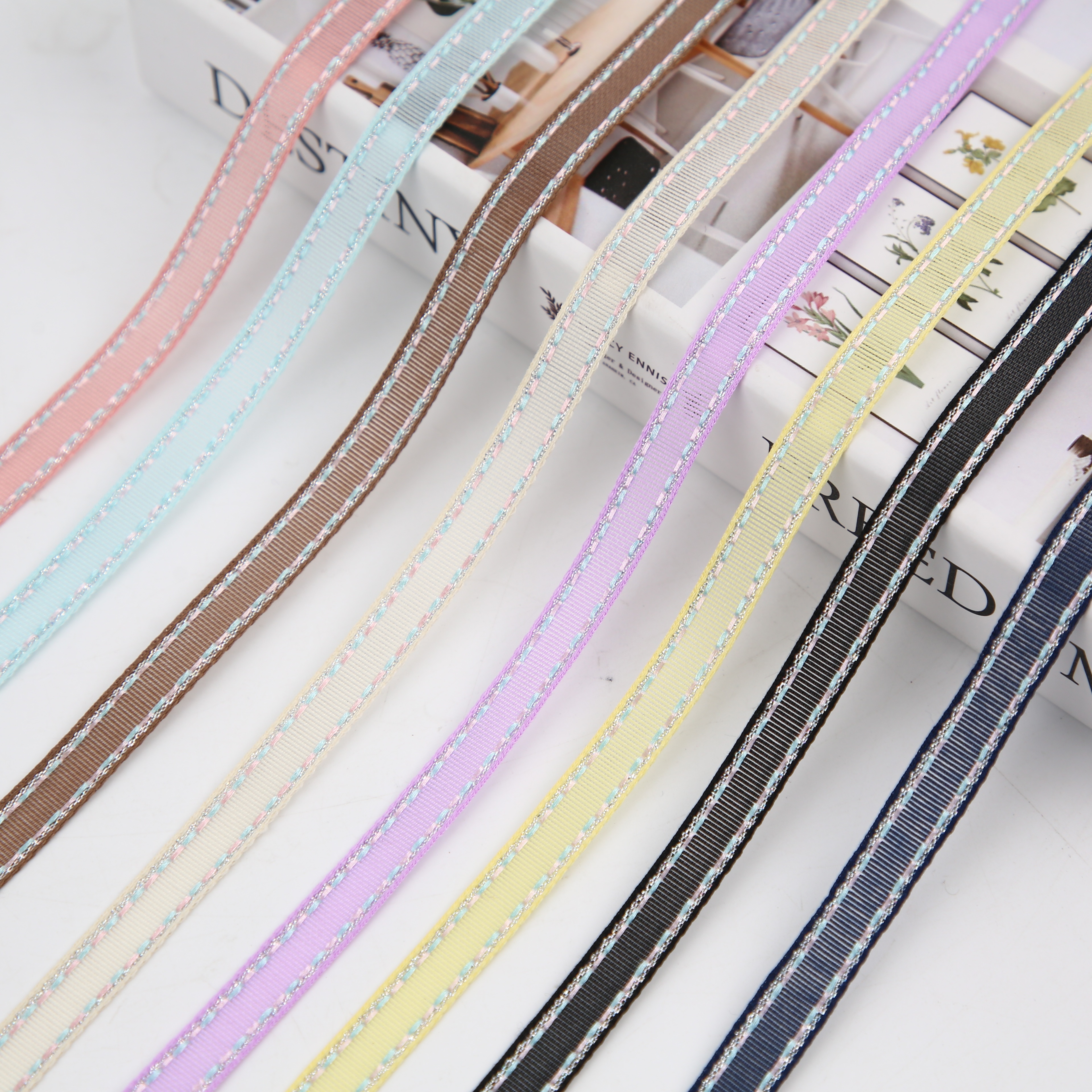 Gift packaging accessories, solid color ribbed ribbons, solid color accessory accessories, wholesale of fresh and light ribbons, DIY ribbons, ribbon webbing