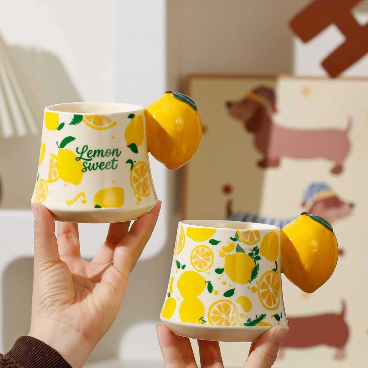 Summer fruit cute mugs, creative theme cups, ceramic mugs, cups, daily necessities mugs, mugs for couples, summer cute detail image 2