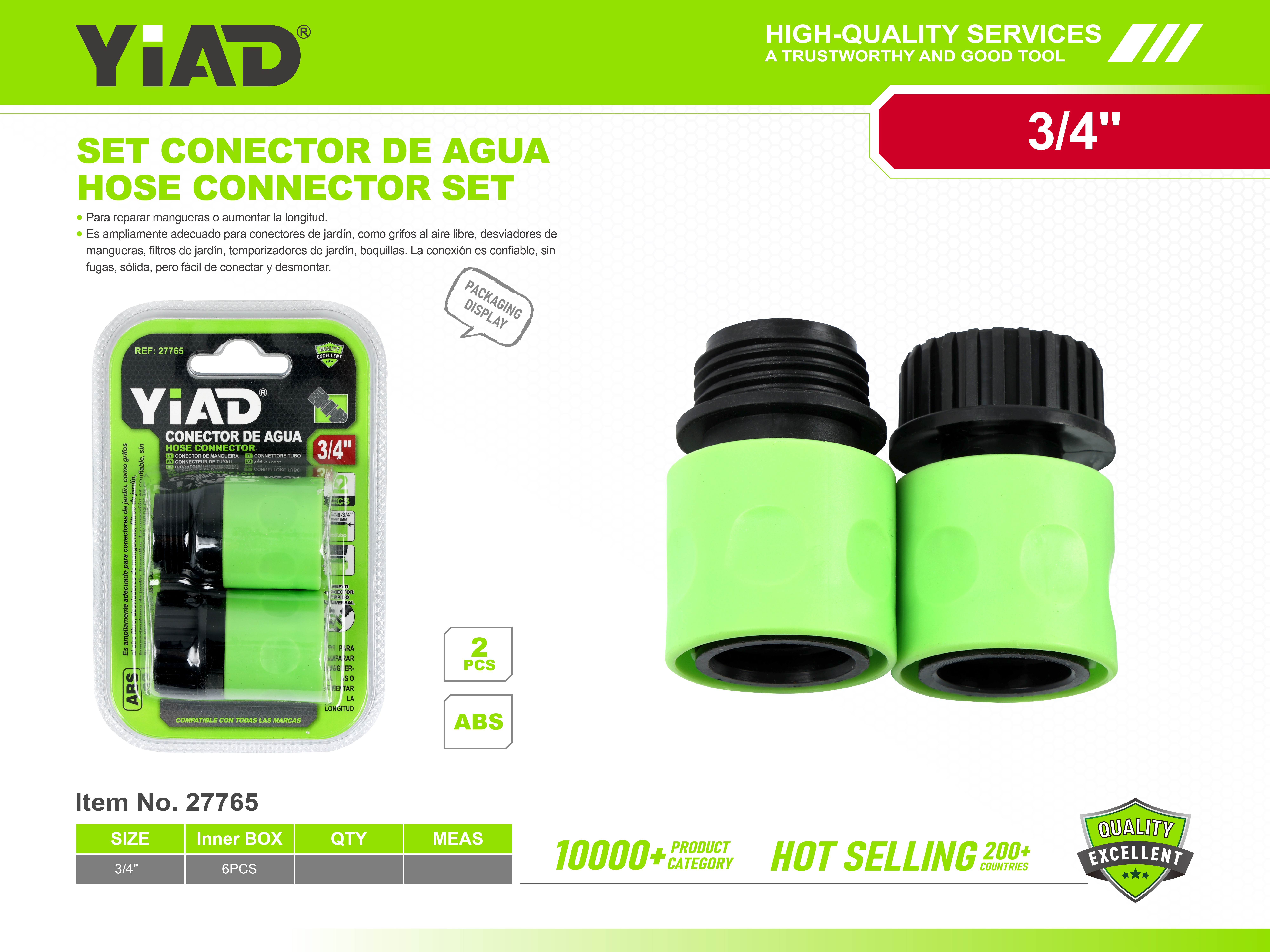 27765 YiAD 3/4 internal and external teeth Quick connection