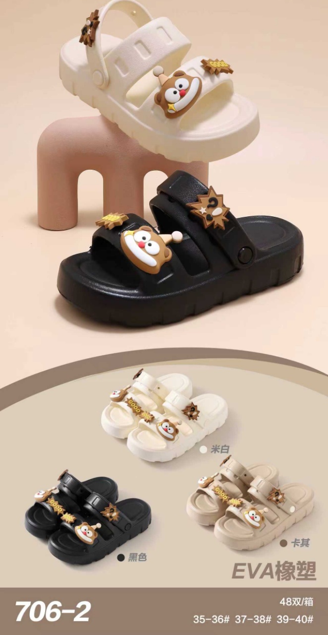 Ladies' summer fashion sandals with versatile and cute cartoon patterns Item Picture