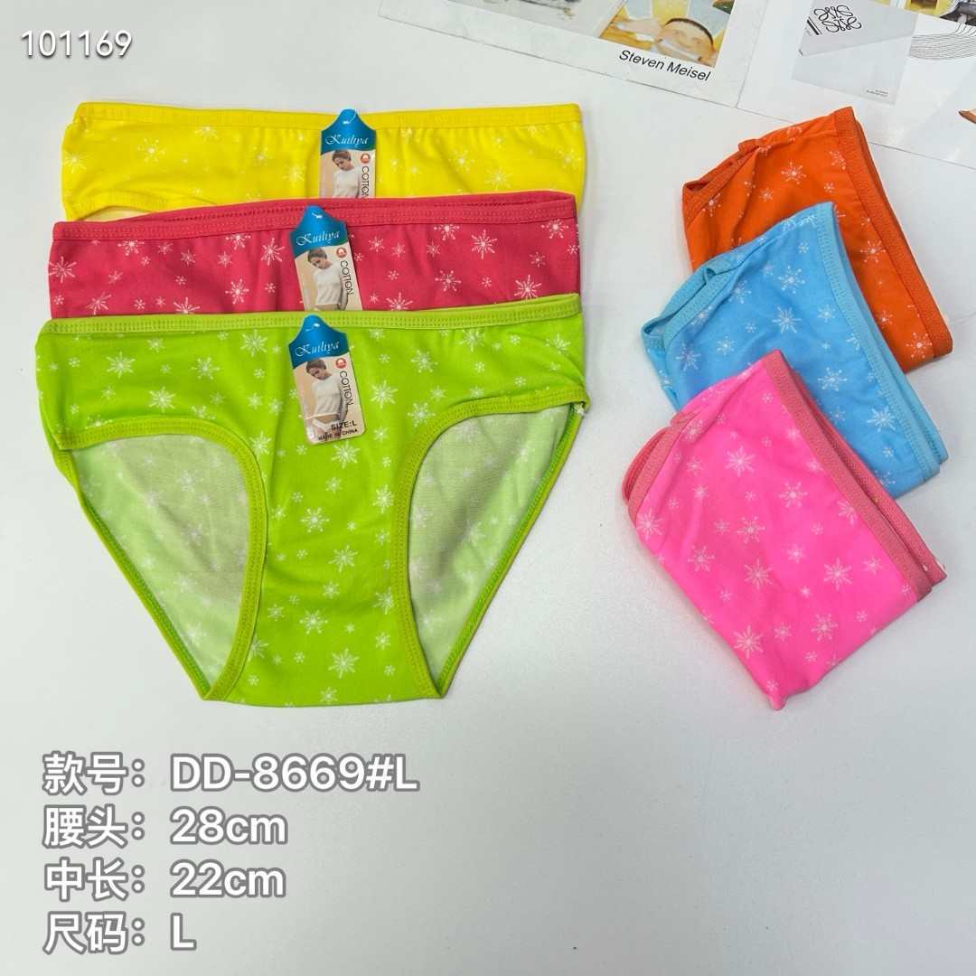 DD-8669#L mixed-color women's underwear, Women's printed women's briefs, milk silk underwear, best-selling underwear in Africa and South America, underwear QNI full figure