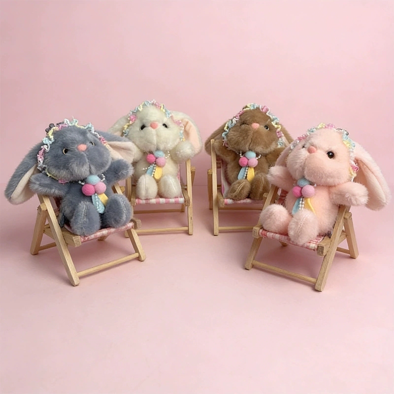 Candy Rabbit Creative 4-inch plush pendant, claw machine doll, key pendant, car schoolbag pendant, gift, cartoon transformation keychain, costume doll pendant, plush toy, cute wholesale