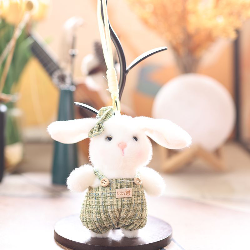 Xiangfeng Backpack Rabbit Creative 4-inch plush pendant, claw machine doll, key pendant, car schoolbag pendant, gift, cartoon transformation keychain, dress-up doll pendant, plush toy, cute wholesale Specification image