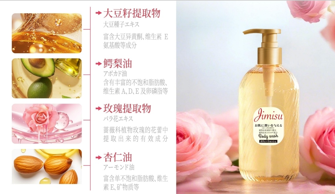 Original imported Zhimi She Rose Essence Body Wash 500ml Moisturizing and Nourishing Rose Fragrance Body Wash detail image 7