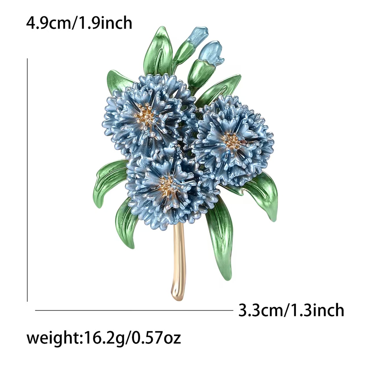 Exquisite and light luxury oil-dripping hydrangea brooch, fashionable and versatile, elegant and high-end lady's brooch accessory pin Item Picture