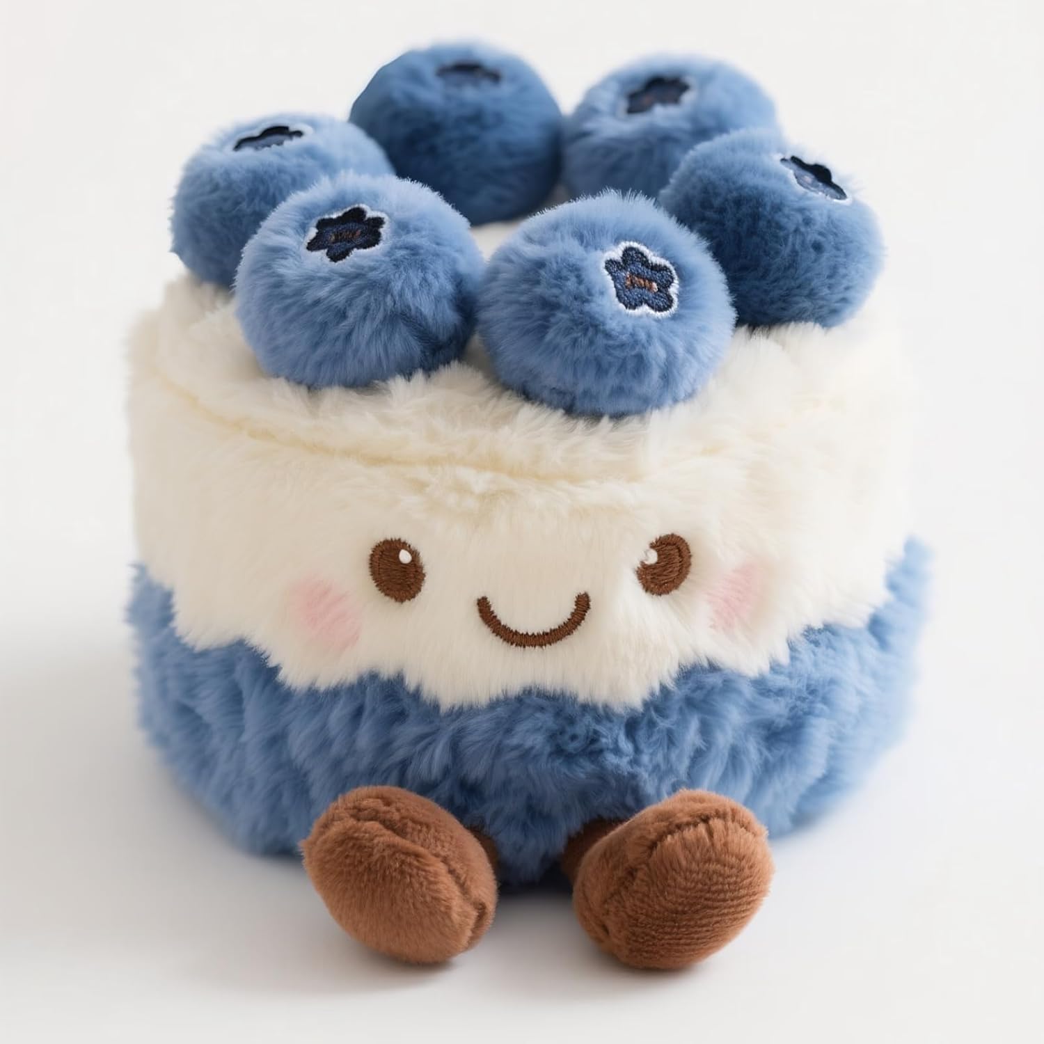 蓝莓蛋糕造型毛绒玩偶生日蛋糕仿真装饰品毛绒手感填充棉