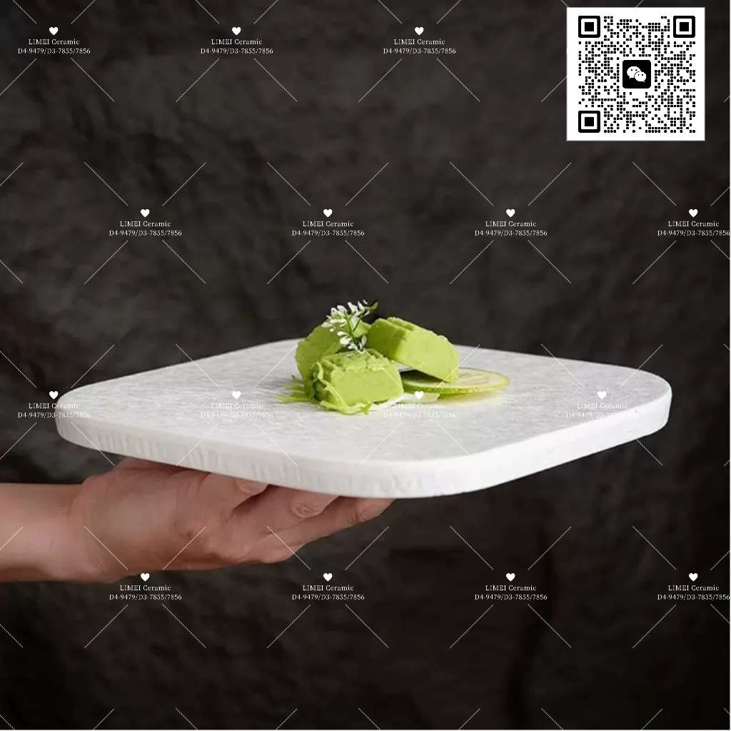 Limei Ceramic Nordic high-end stone-textured matte plate, simple hotel commercial Western-style steak plate, light luxury matte ceramic C138-641/642, available in pure black and white, factory direct sales