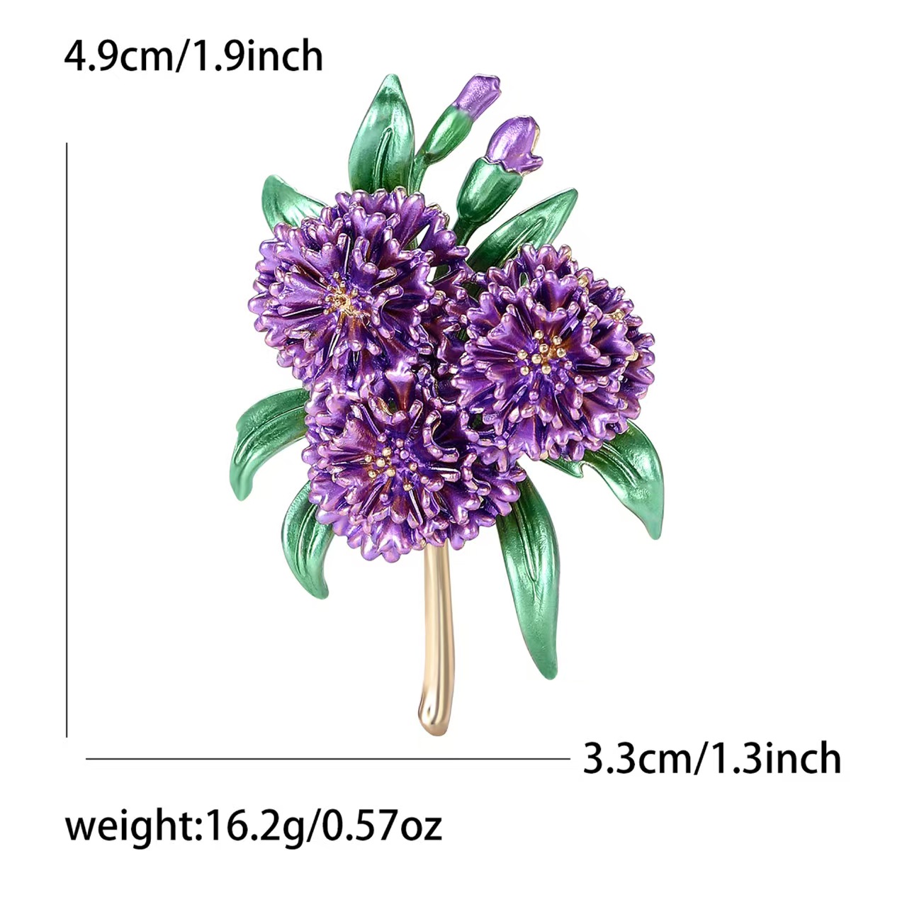 Exquisite and light luxury oil-dripping hydrangea brooch, fashionable and versatile, elegant and high-end lady's brooch accessory pin Specification image