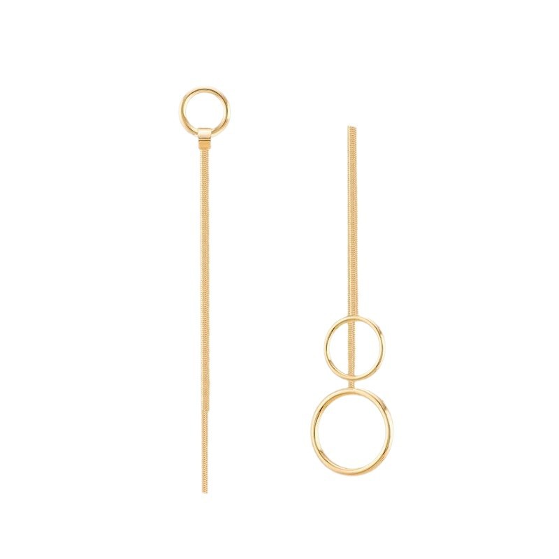 Exaggerated circle earrings, long tassel stud earrings, women's 2025 new trendy earrings, simple and elegant, internet-famous earrings pic 4