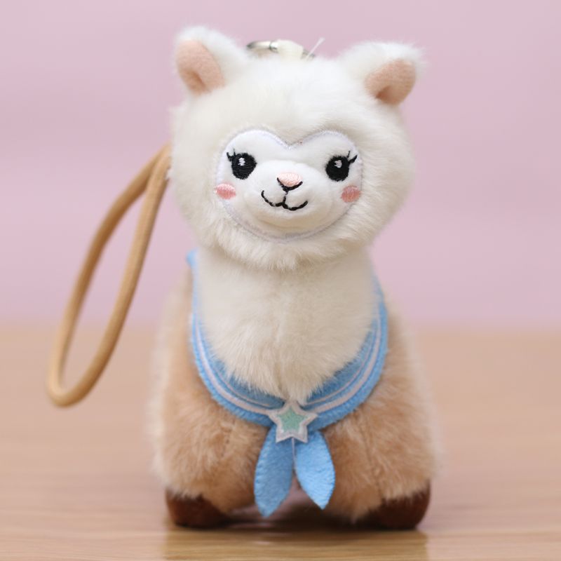 Navy alpaca creative 4-inch plush pendant, claw machine doll, key pendant, car schoolbag pendant, gift, cartoon transformation keychain, costume doll pendant, plush toy, cute wholesale Specification image