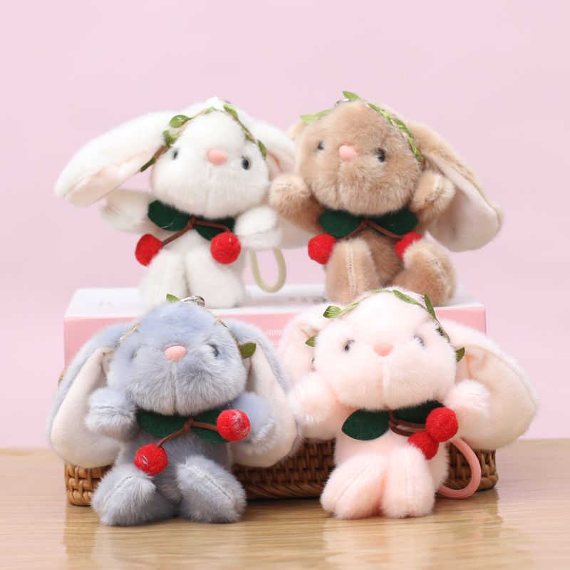 Forest Rabbit Creative 4-inch plush pendant, claw machine, doll, key pendant, car schoolbag, hanging accessory, gift, cartoon transformation keychain, dress-up doll, pendant, plush toy, cute wholesale