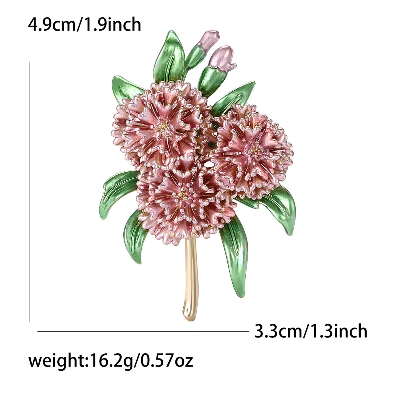 Exquisite and light luxury oil-dripping hydrangea brooch, fashionable and versatile, elegant and high-end lady's brooch accessory pin details Picture