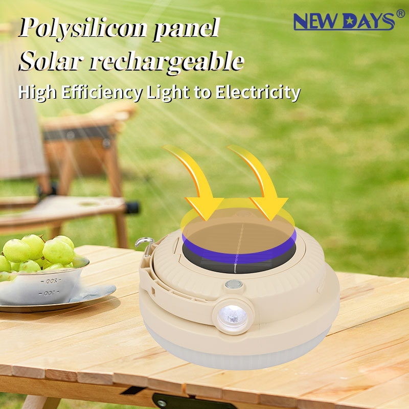 NEWDAYS brand cross-border new solar led bulb outdoor camping lamp, energy-saving, high-brightness, long-lasting digital display emergency lighting hanging lamp details Picture