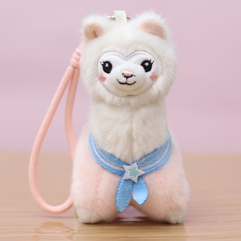Navy alpaca creative 4-inch plush pendant, claw machine doll, key pendant, car schoolbag pendant, gift, cartoon transformation keychain, costume doll pendant, plush toy, cute wholesale Item Picture