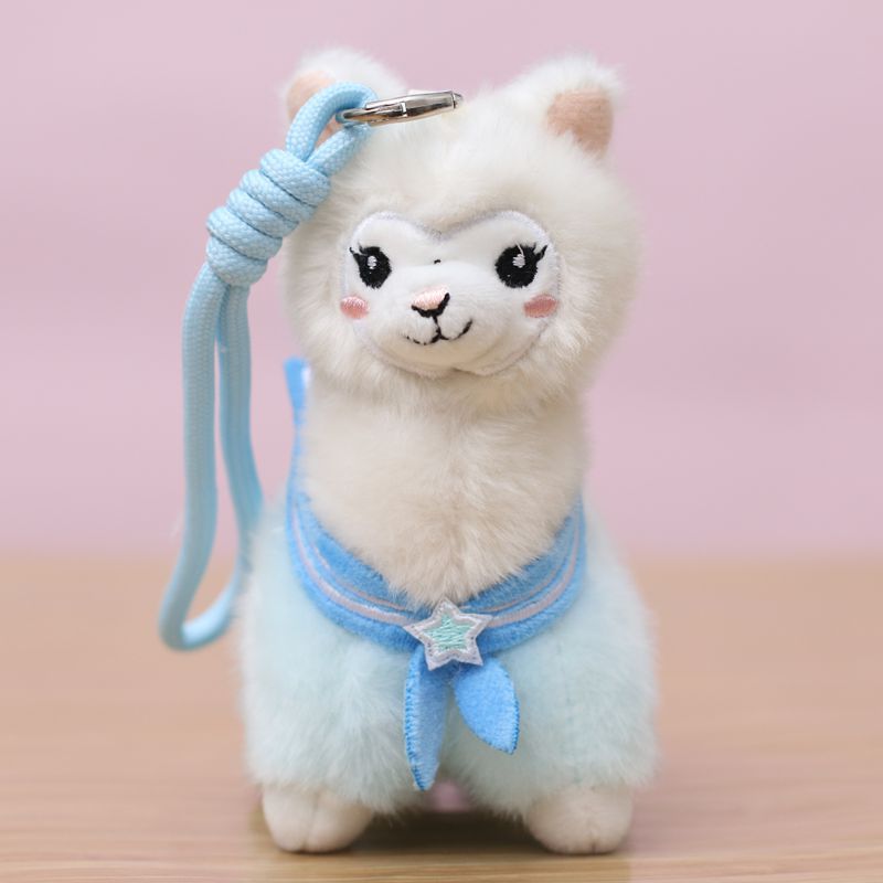 Navy alpaca creative 4-inch plush pendant, claw machine doll, key pendant, car schoolbag pendant, gift, cartoon transformation keychain, costume doll pendant, plush toy, cute wholesale Application Scenario
