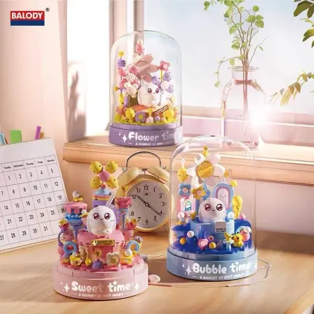Beledi Flower Bear Bubble Time comes with Dust cover, particle building blocks, educational diy handicrafts