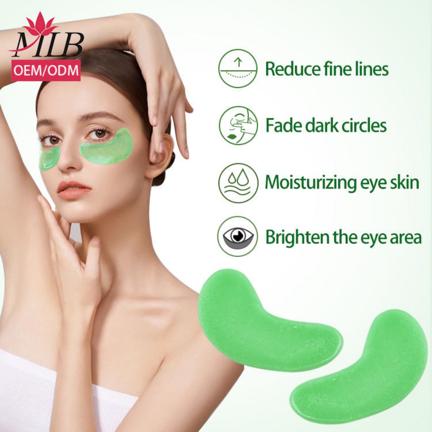 Custom-designed cooling, moisturizing, removing dark circles under the bags, aloe vera hydrogel, crystal gel, collagen moisturizing eye patches Item Picture