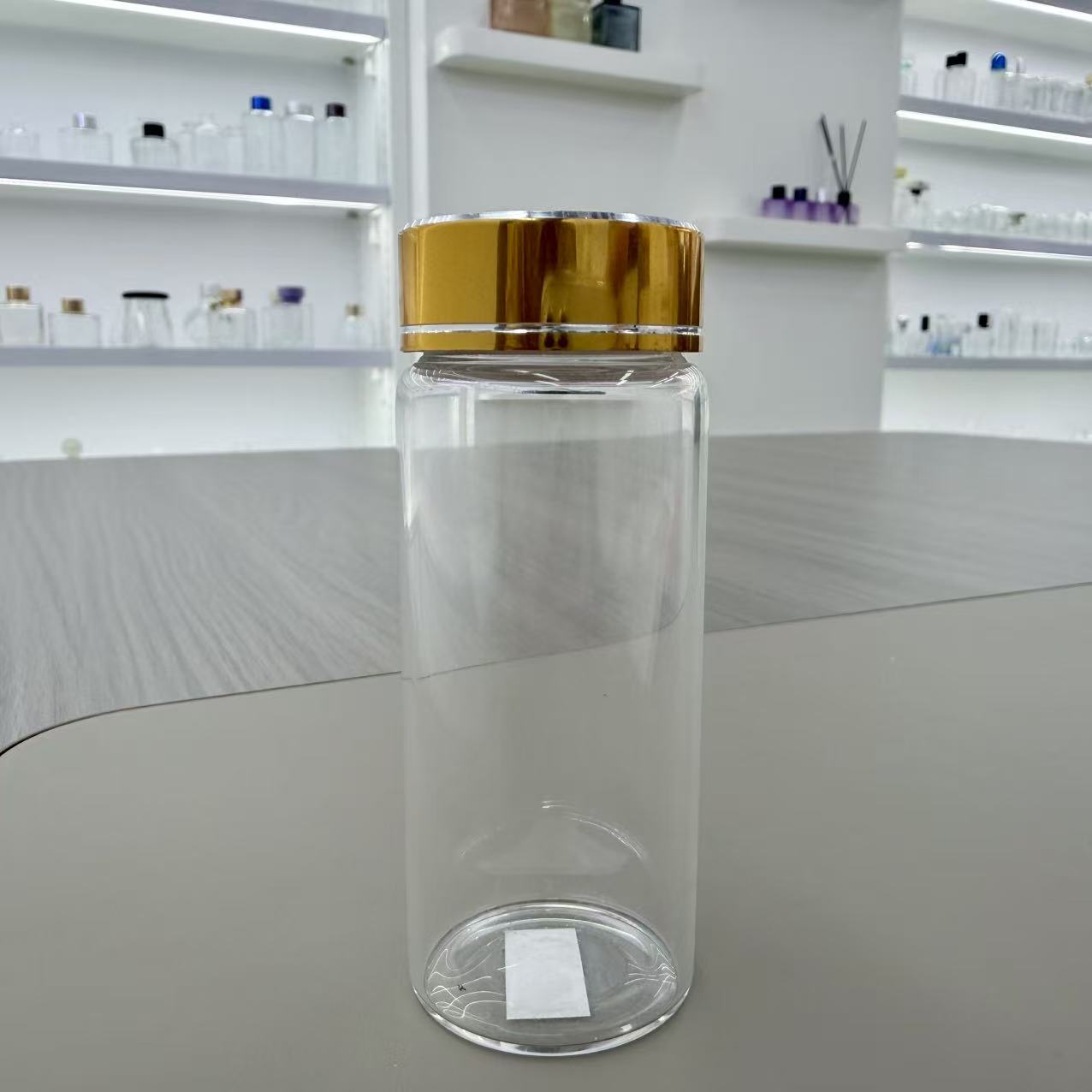 透明玻璃瓶香薰喷雾瓶玻璃香水瓶螺纹口镀金盖37*90mm容器瓶