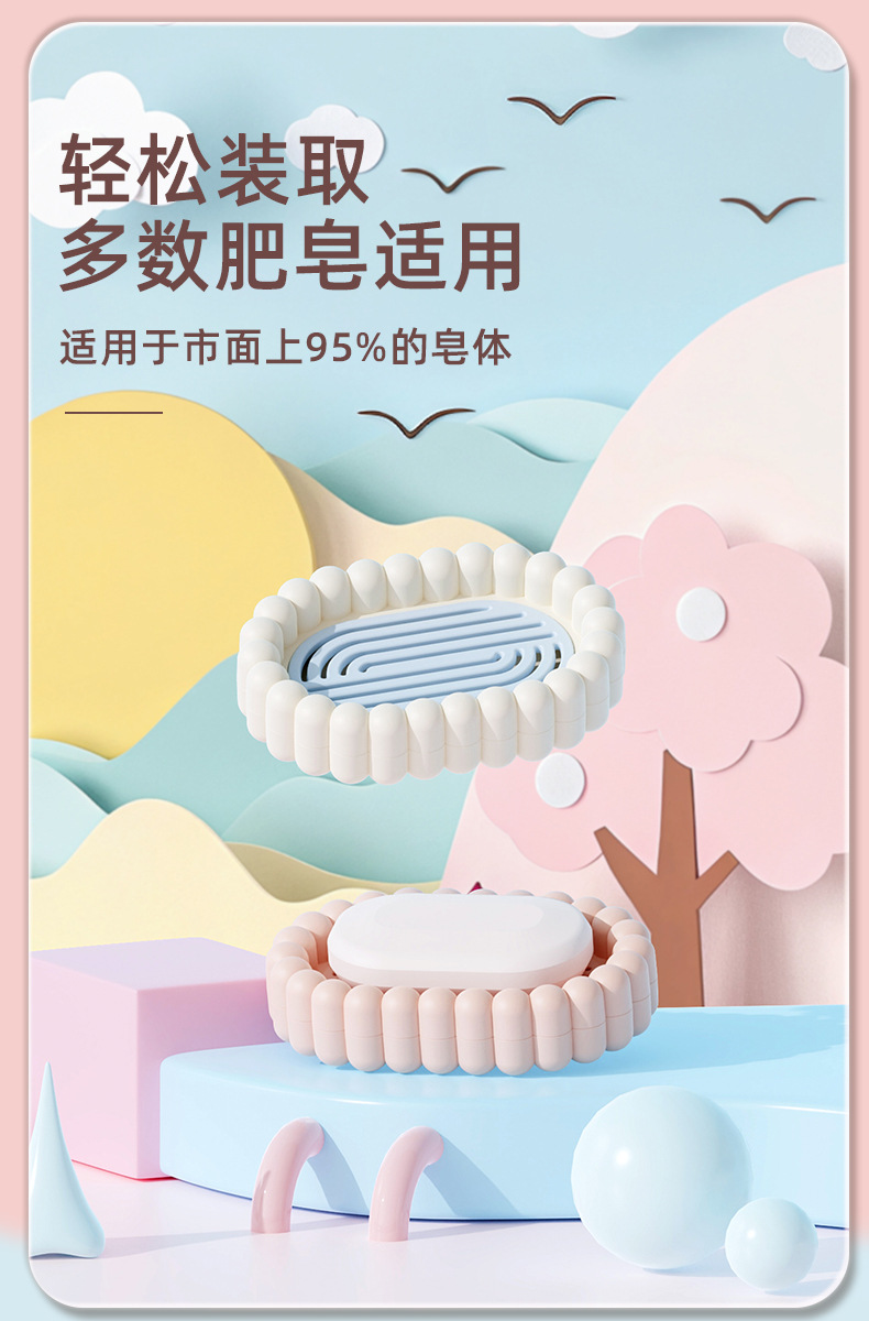 T54-TH-9625高颜值肥皂盒家用大号沥水香皂盒创意可爱肥皂沥水盒 detail image 5