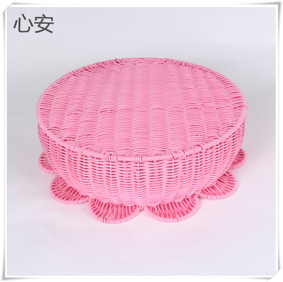 Pink woven basket storage basket, anti-rattan woven storage basket, plastic basket, PP material woven belt dirty clothes basket Specification drawing