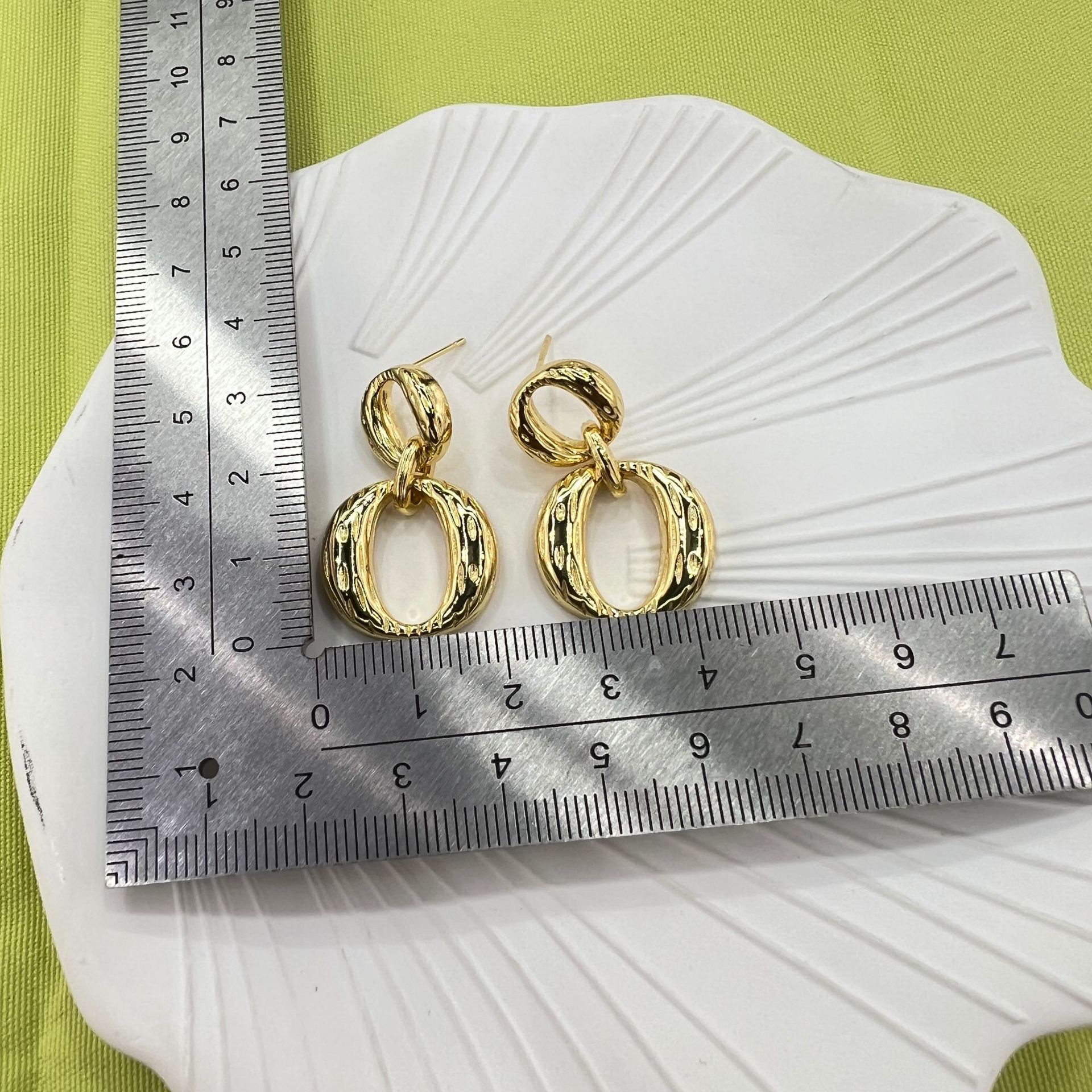 925 silver needle French irregular double ring earrings, simple smooth stud earrings, cold and elegant style earrings for women Application Scenario
