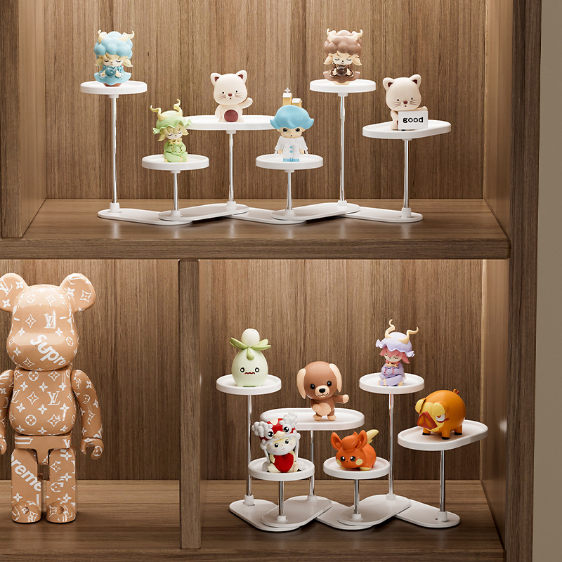 Figurine blind box display stand, double-layer storage, doll shelving, desktop transformation, creative DIY small decorative item display stand Specification image