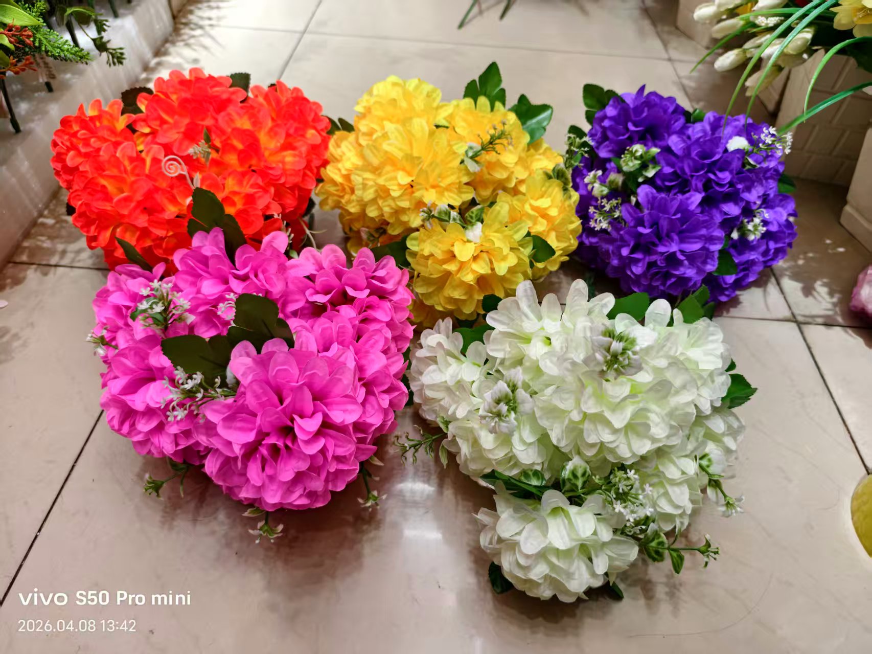 批发10头菊花仿真花假花塑料花DIY装饰花把花家饰塑料花清明祭祀用手工花复活节用品