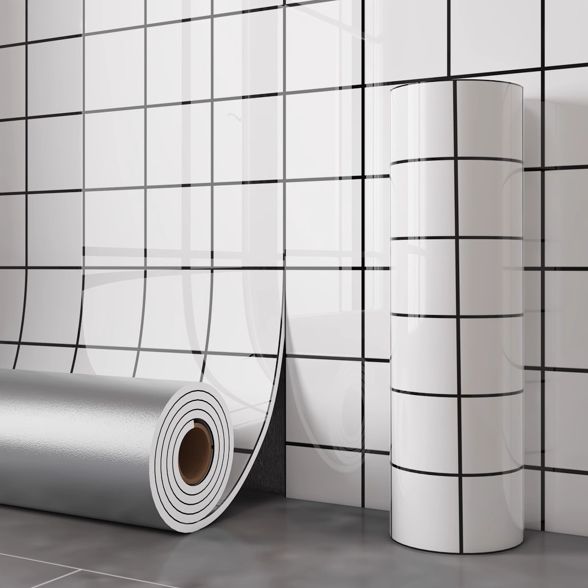 Tile-like wallpaper, self-adhesive marble, waterproof and moisture-proof, home TV background, wall and wall coverings, decorative wall stickers Application Scenario