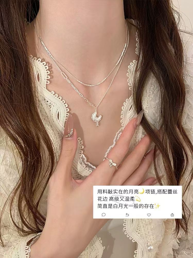 S925 sterling silver lace Moon necklace Application Scenario