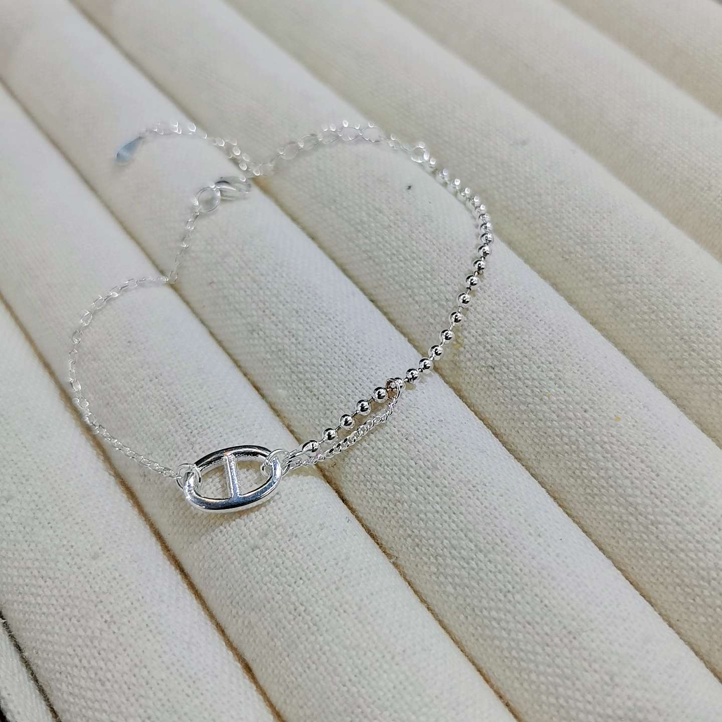 S925 sterling silver pig nose bracelet detail image 2