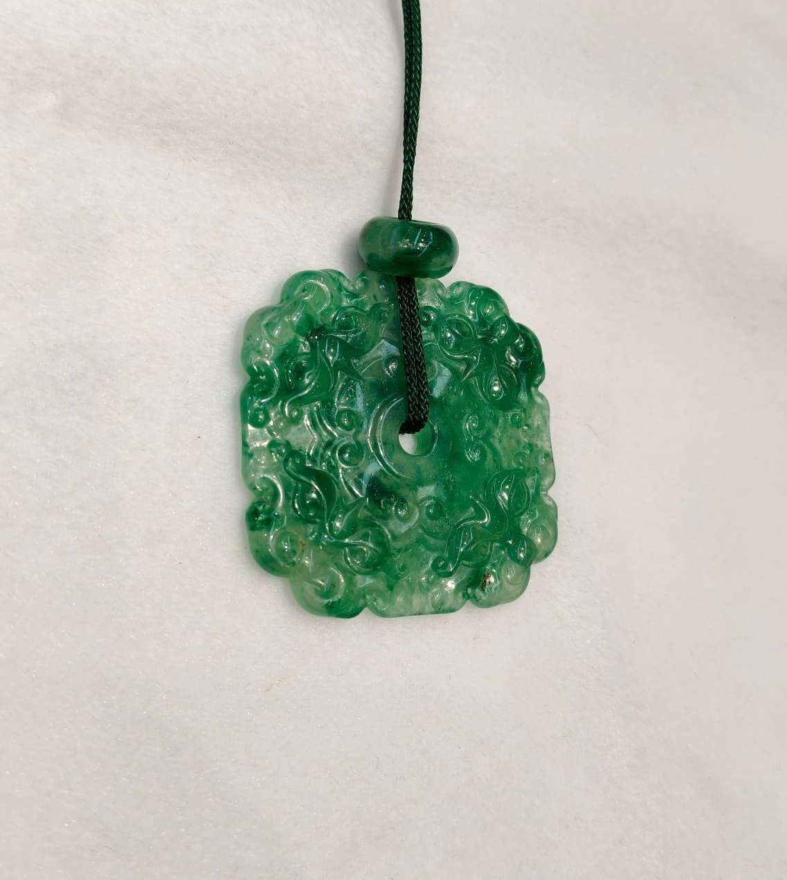The jade pendant in the misty rain is made of natural jade from Africa, symbolizing wealth from all directions detail image 7