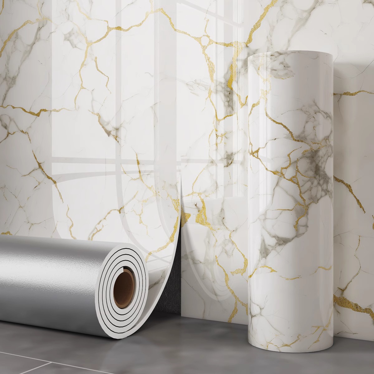 Tile-like wallpaper, self-adhesive marble, waterproof and moisture-proof, home TV background, wall and wall coverings, decorative wall stickers detail image 2