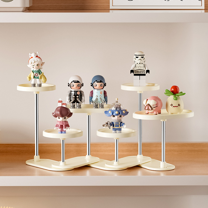 手办盲盒展示架双层收纳娃娃置物架桌面变形创意DIY小摆件陈列架