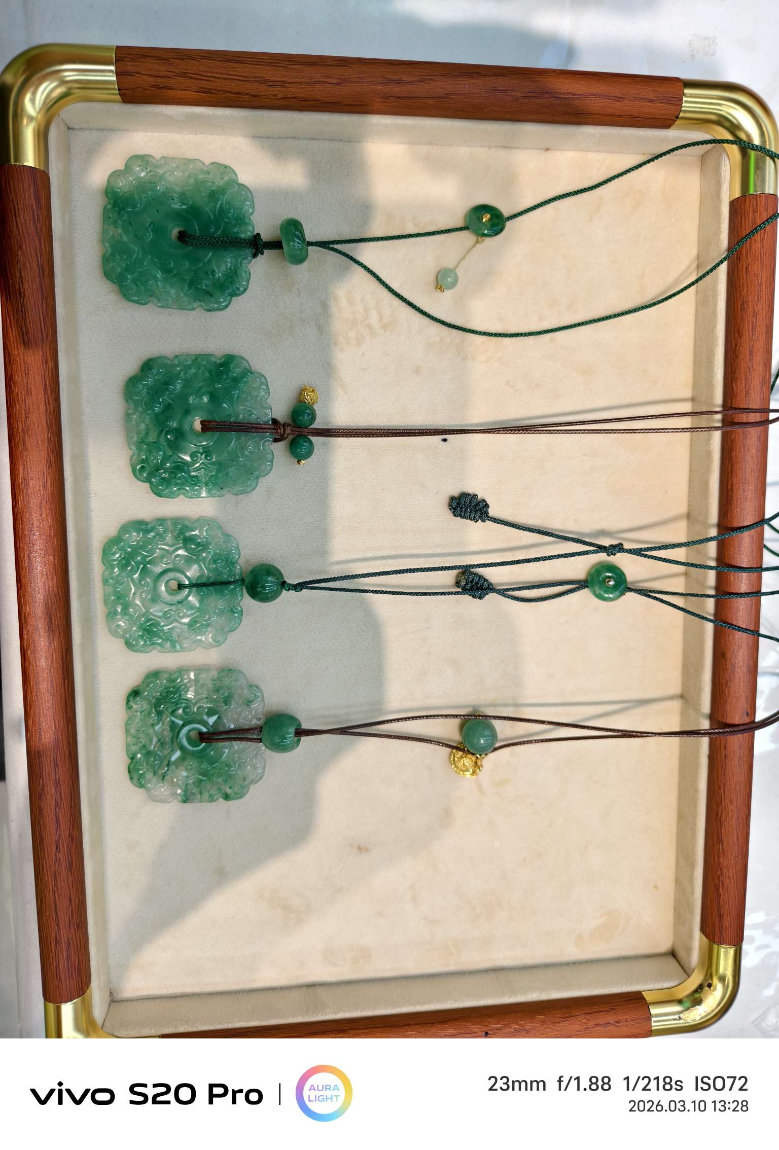 The jade pendant in the misty rain is made of natural jade from Africa, symbolizing wealth from all directions detail image 9