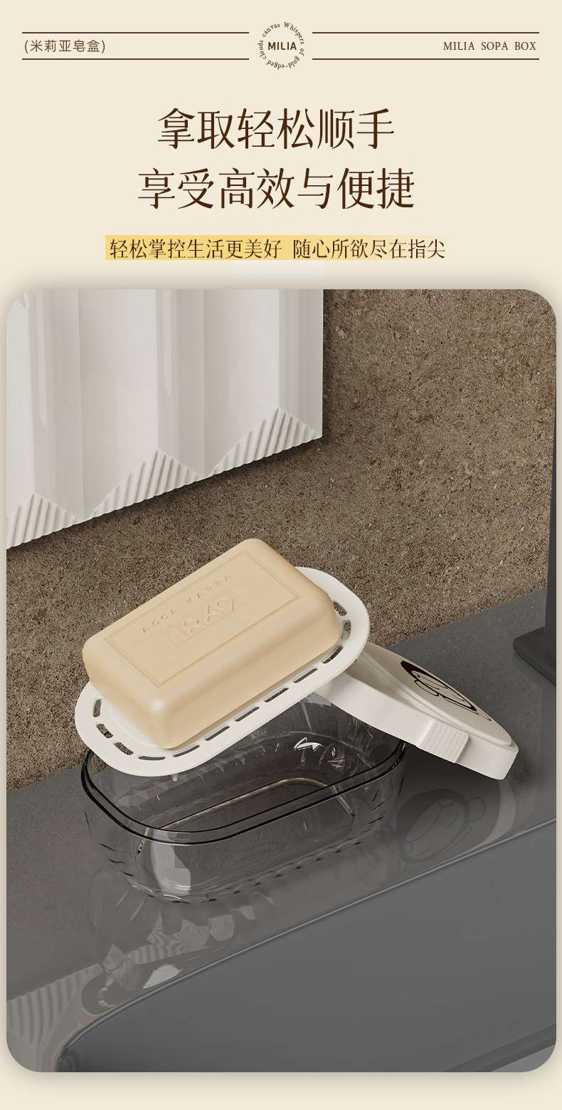 T54-Y-9120 Double-layer soap box with draining lid, no perforating soap box, dust-proof soap box with draining lid detail image 12
