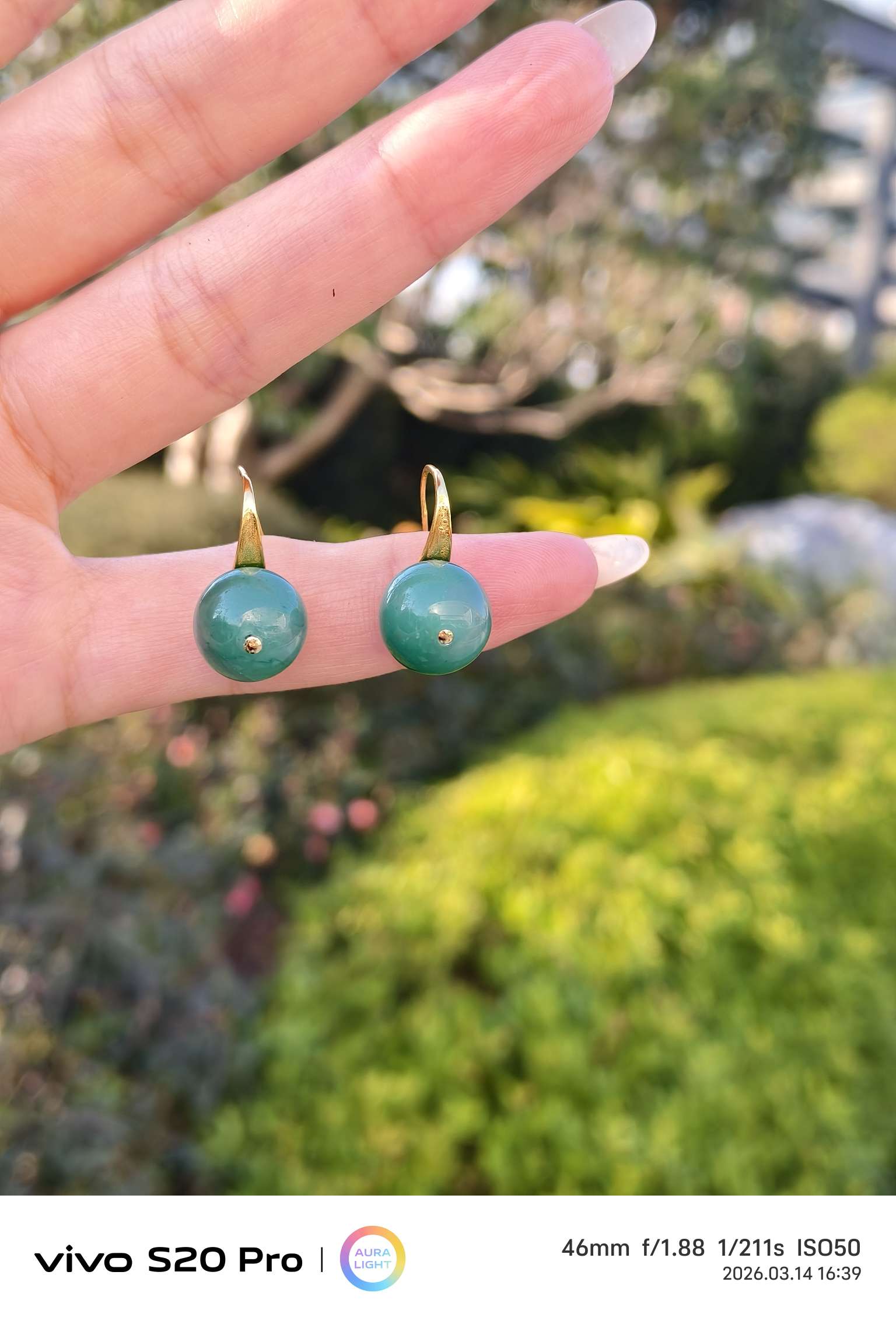 African jade earrings, long and elegant women's accessories, stud earrings, long and elegant women's exotic charm detail image 8