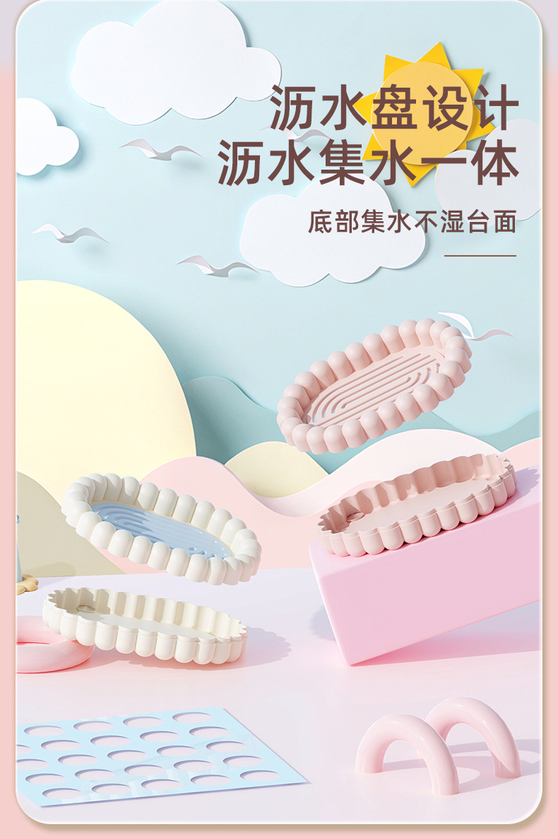 T54-TH-9625高颜值肥皂盒家用大号沥水香皂盒创意可爱肥皂沥水盒 detail image 3