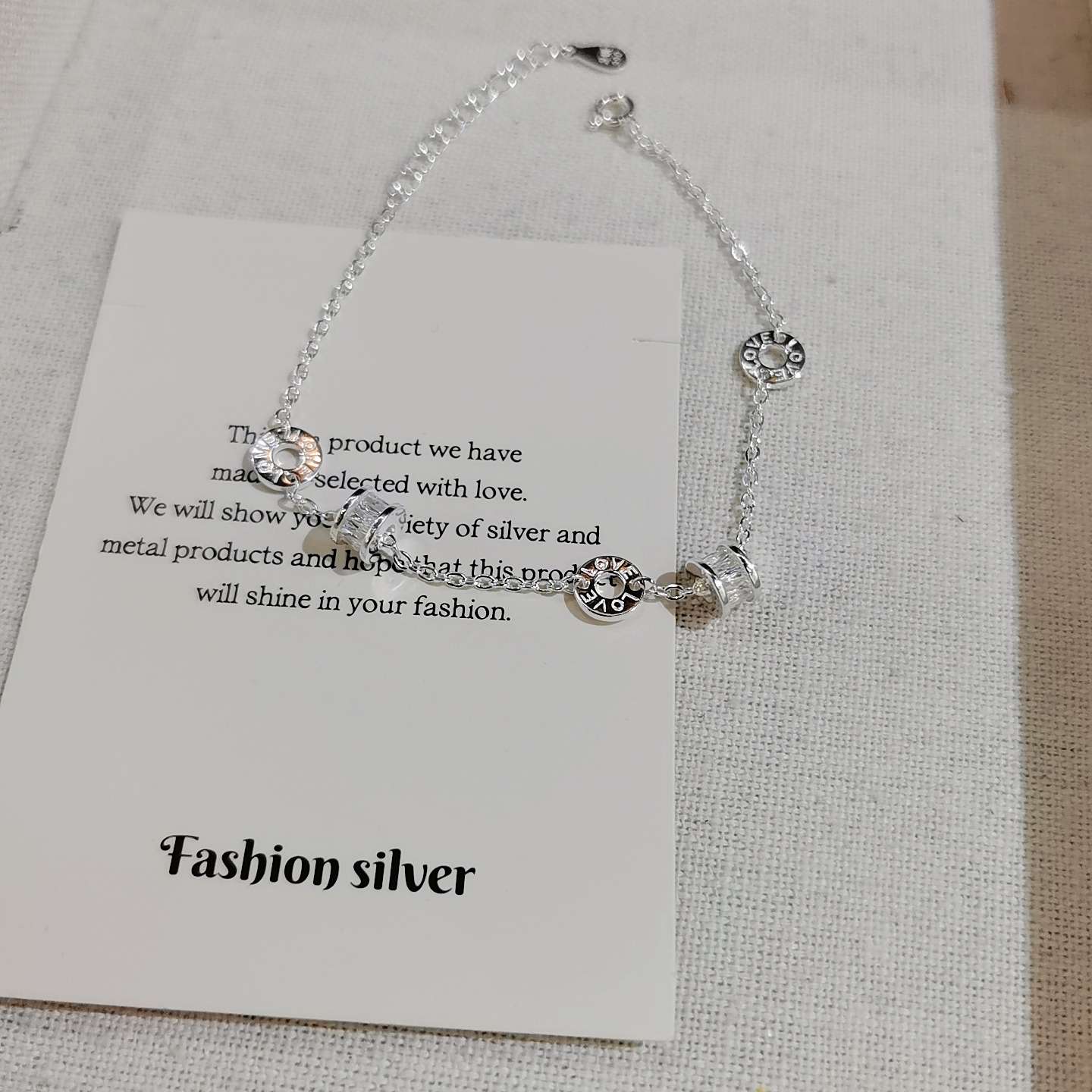 Pure silver small waist bracelet detail image 4